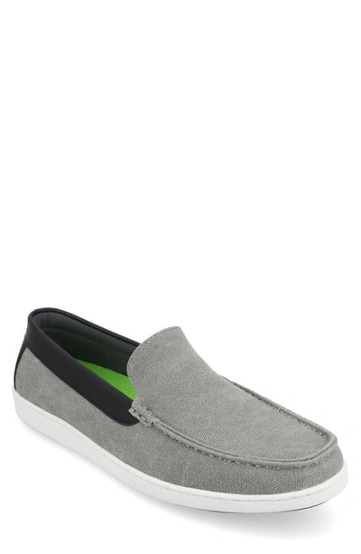 Vance Co. Corey Moc Toe Twill Loafer In Grey