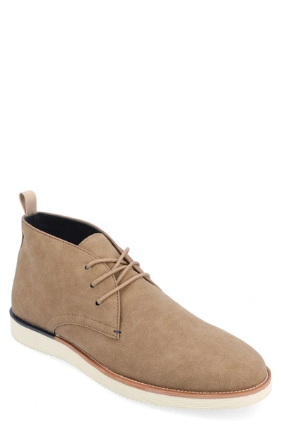 Vance Co. Jimmy Plain Toe Vegan Leather Chukka Boot In Taupe