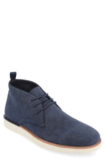 Vance Co. Jimmy Plain Toe Vegan Leather Chukka Boot In Navy