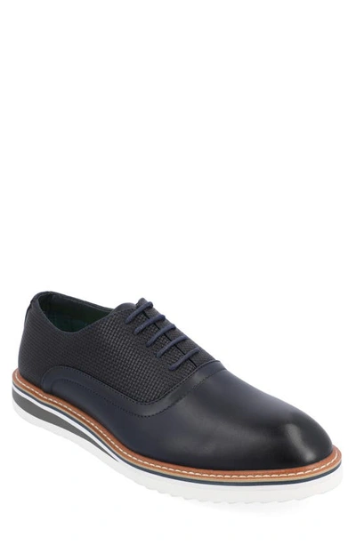 Vance Co. Weber Plain Toe Vegan Leather Derby In Navy