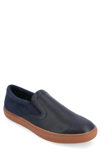 Vance Co. Wendall Vegan Leather Slip-on Sneaker In Navy