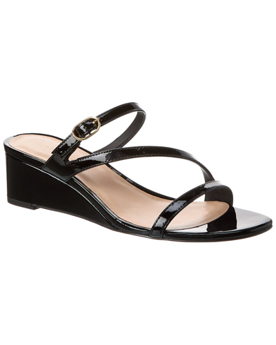 Stuart Weitzman Alight Ii Buckle Wedge Sandal In Black