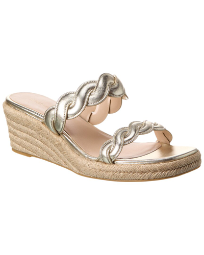 Stuart Weitzman Twist Espadrille Wedge Sandal In Metallic