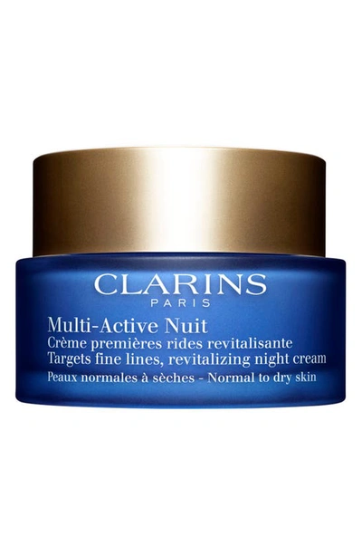 Clarins 1.7 Oz. Multi-active Night Cream For Normal To Dry Skin In Blue