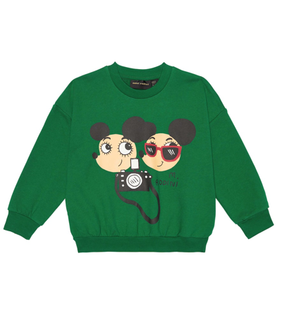 Mini Rodini Kids' Sweatshirt Ritzratz Aus Baumwoll-jersey In Green