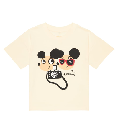 Mini Rodini Kids' T-shirt Ritzratz Aus Einem Baumwollgemisch In Offwhite