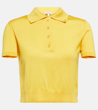 Loewe Polohemd Aus Einem Seidengemisch In Yellow