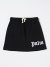 Palm Angels Girls Black White Kids Logo Cotton-jersey Skirt 4-12 Years