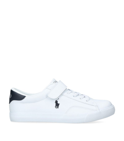 Polo Ralph Lauren Boys White Kids Theron Embroidered-logo Faux-leather Trainers 6 Months-4 Years