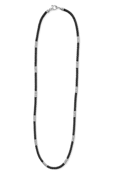 Lagos Sterling Silver Black Caviar Beaded Necklace
