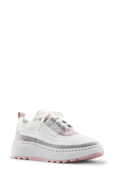 Cougar Sayah Pillowy Nylon Platform Sneakers In White/lavender