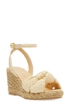 Stuart Weitzman Playa Ankle-strap Wedge Espadrille Sandals In Wheat