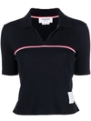 Thom Browne Rwb-stripe Short-sleeved Pólo Shirt In Navy