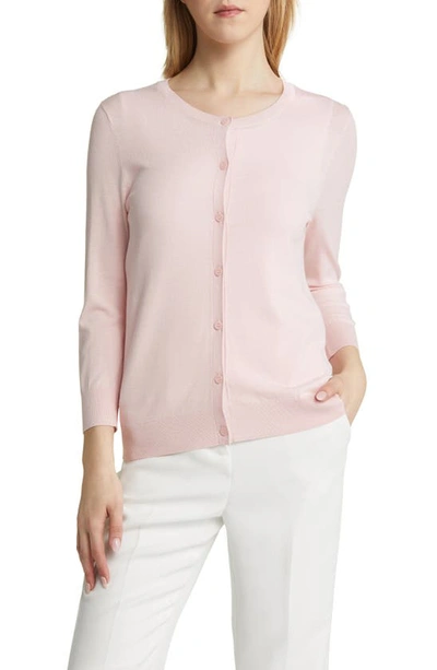 Nordstrom Crewneck Cardigan In Pink Chalk