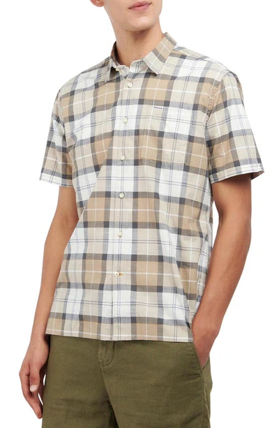 Barbour Gordon Summerfit Short Sleeve Button-up Shirt In Amble Sand Tartan