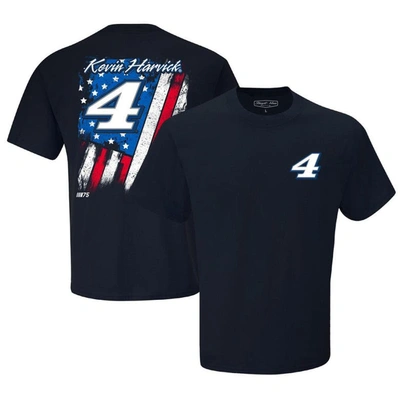 Stewart-haas Racing Team Collection Navy Kevin Harvick Exclusive Tonal Flag T-shirt