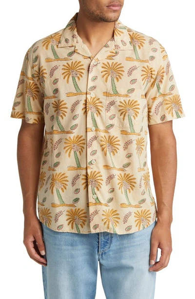 Corridor Palm Handblock Shirt In Neutrals