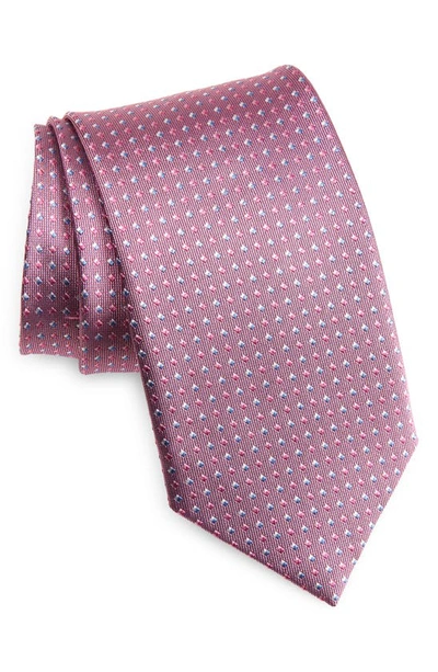 David Donahue Dot Silk Tie In Pink