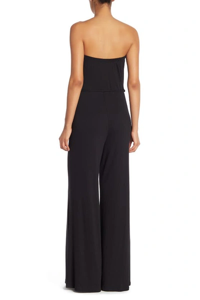 Go Couture Strapless Tube Jumpsuit In Black