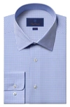 David Donahue Trim Fit Gingham Check Cotton Dress Shirt In Blue