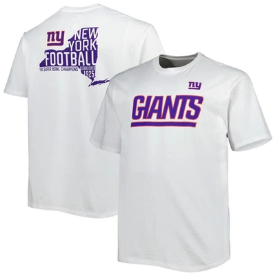 Fanatics Branded White New York Giants Big & Tall Hometown Collection Hot Shot T-shirt