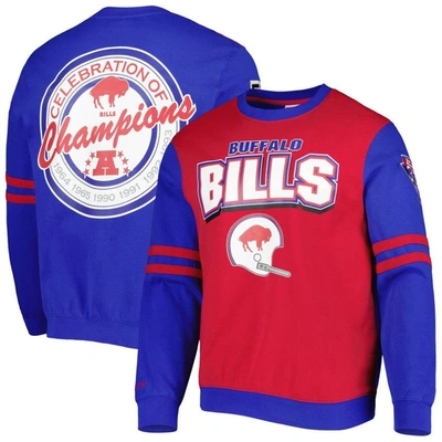 Mitchell & Ness Red Buffalo Bills All Over 2.0 Pullover Sweatshirt