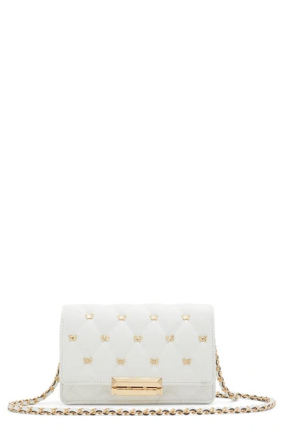 Aldo Alby Quilted Crossbody Bag In White