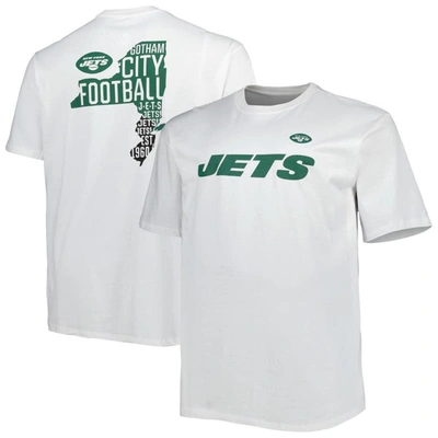 Fanatics Branded White New York Jets Big & Tall Hometown Collection Hot Shot T-shirt