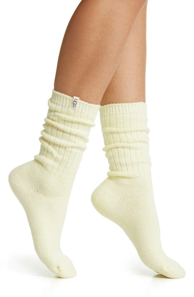 Ugg Ribbed Crew Socks In Pale Lily