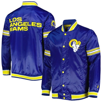 Starter Royal Los Angeles Rams Midfield Satin Full-snap Varsity Jacket