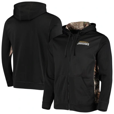 Dunbrooke Men's  Black, Realtree Camo Jacksonville Jaguars Decoy Tech Fleece Full-zip Hoodie In Black,realtree Camo