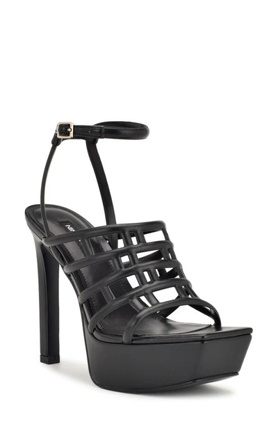 Nine West Kelinda Ankle Strap Platform Sandal In Black