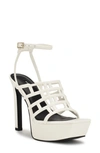 Nine West Kelinda Ankle Strap Platform Sandal In White