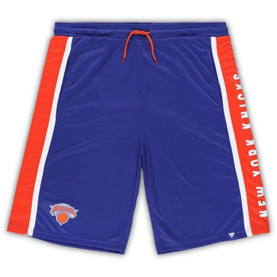 Fanatics Men's  Blue New York Knicks Big And Tall Referee Iconic Mesh Shorts