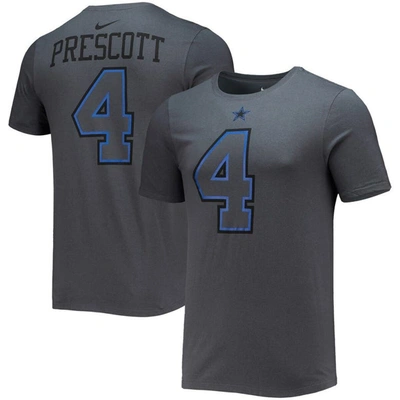 Nike Men's  Dak Prescott Black Dallas Cowboys Player Name And Number T-shirt
