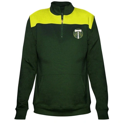 Majestic Green Portland Timbers 1/4-zip Pullover Jacket