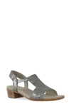 Munro Susan T-strap Sandal In Gunmetal