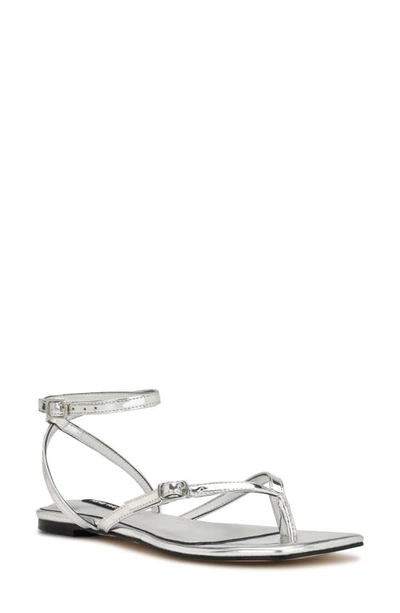 Nine West Nelson Strappy Sandal In Silver