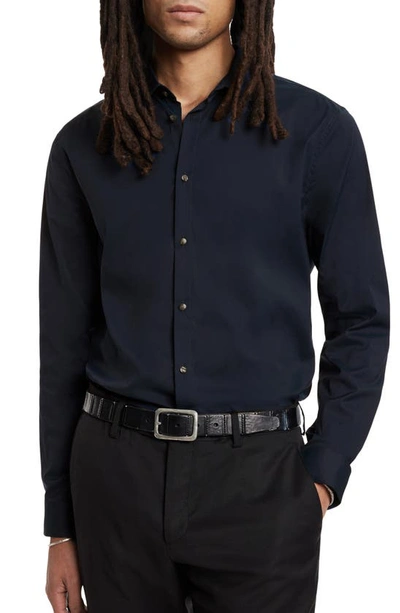 John Varvatos Slim Fit Button-up Shirt In Navy