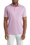 Peter Millar Crown Crafted Stripe Performance Polo In Red Pear