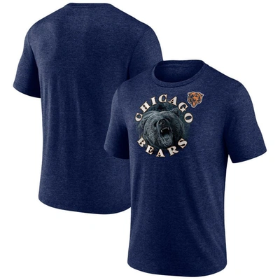 Fanatics Branded Heather Navy Chicago Bears Sporting Chance Tri-blend T-shirt