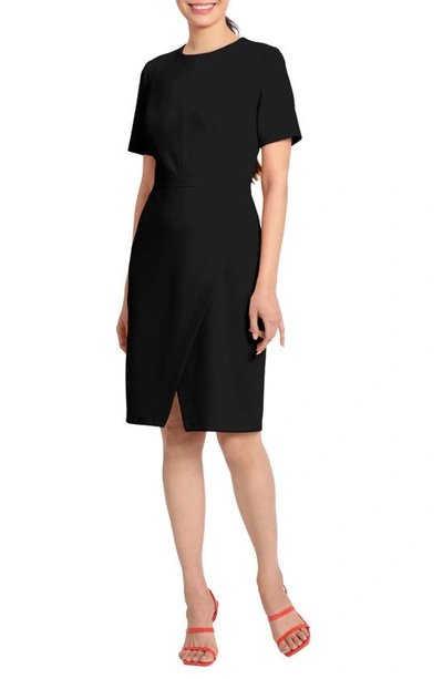 Maggy London Faux Wrap Sheath Dress In Black