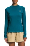 The North Face Class V Snap Panel Long Sleeve Rashguard In Blue Coral