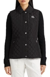 Ralph Lauren Quilted Water Repellent Vest In Black