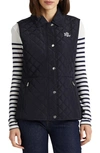 Ralph Lauren Quilted Water Repellent Vest In Dk Navy