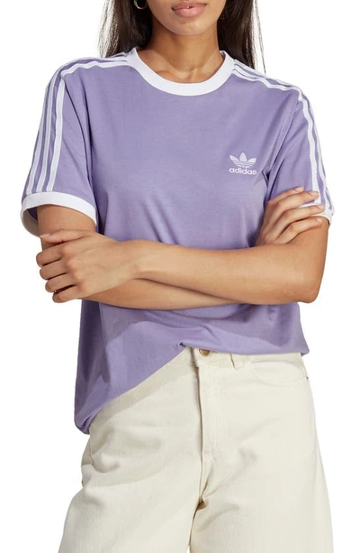 Adidas Originals Adicolor Classics 3-stripes Cotton T-shirt In Magic Lilac