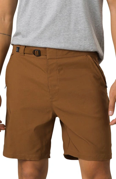 Prana Zion Stretch Hybrid Shorts In Sepia