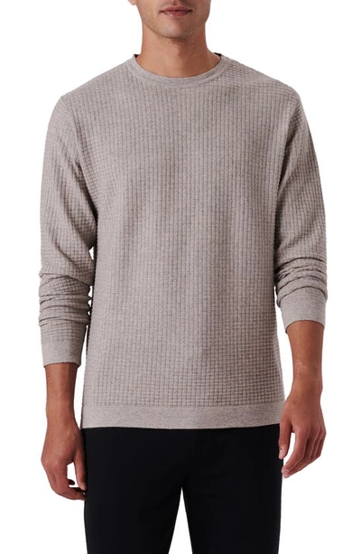 Bugatchi Cotton & Cashmere Crewneck Sweater In Stone