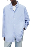 Allsaints Veneto Stripe Oversize Button-up Shirt In Light Blue