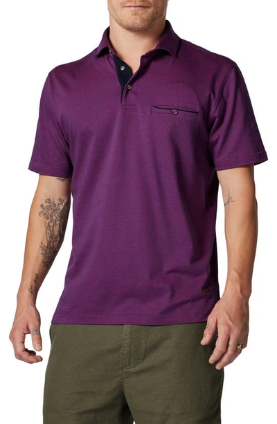 Rodd & Gunn Kelson Original Fit Jacquard Cotton Polo In Magenta